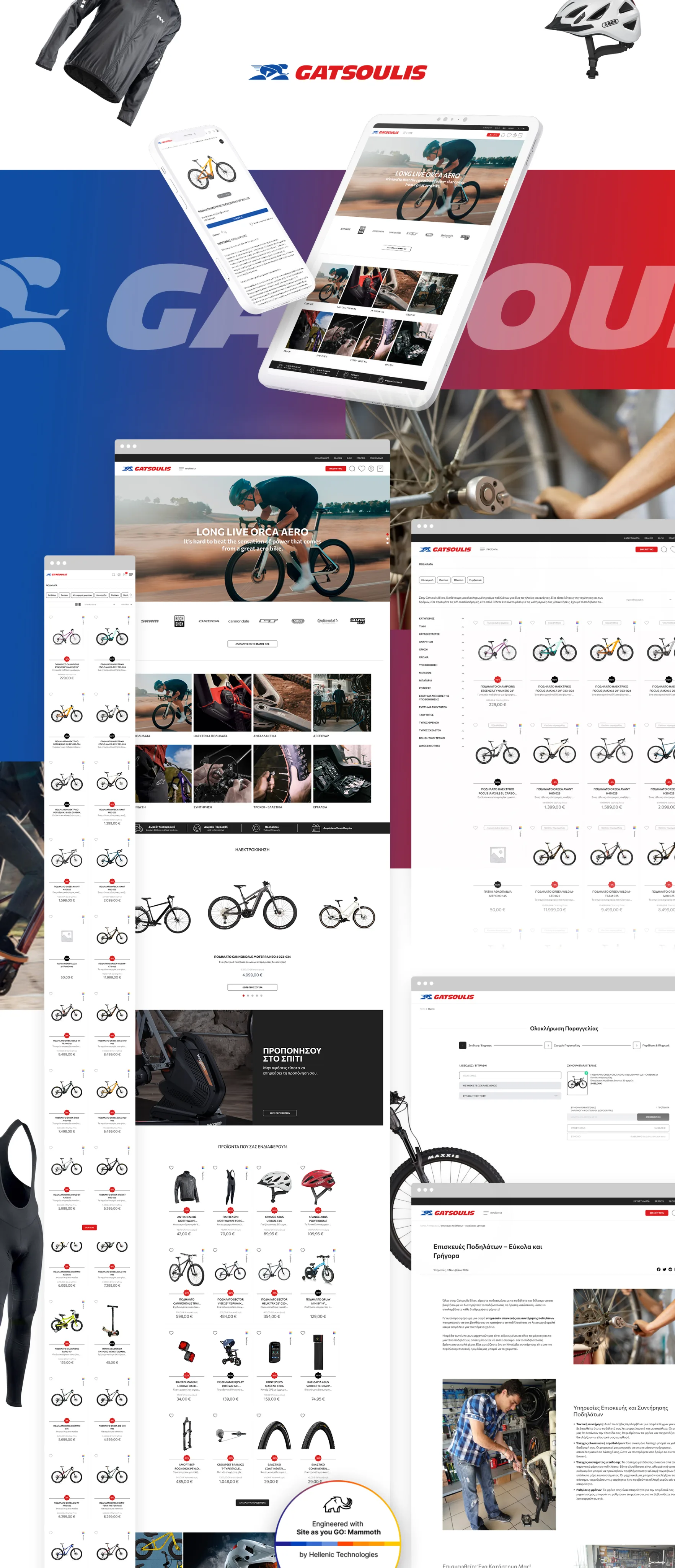 Mockups website Gatsoulis cycling με φωτογραφία mountain bike