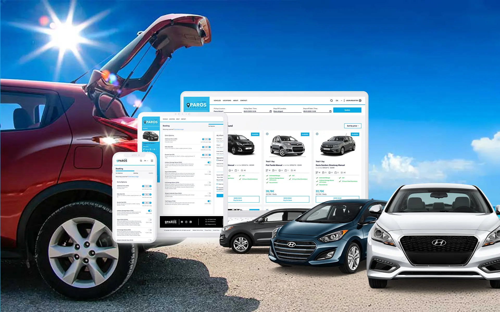 Website Parosrent. Ιστοσελίδα εποχιακών κρατήσεων Πάρου και Κυκλάδων.