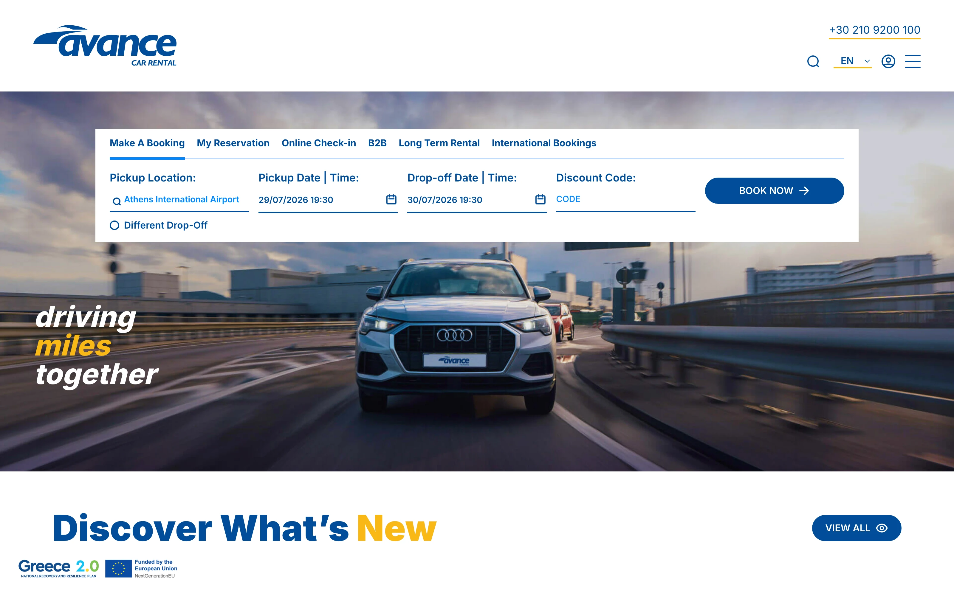 Avance Rent a Car website