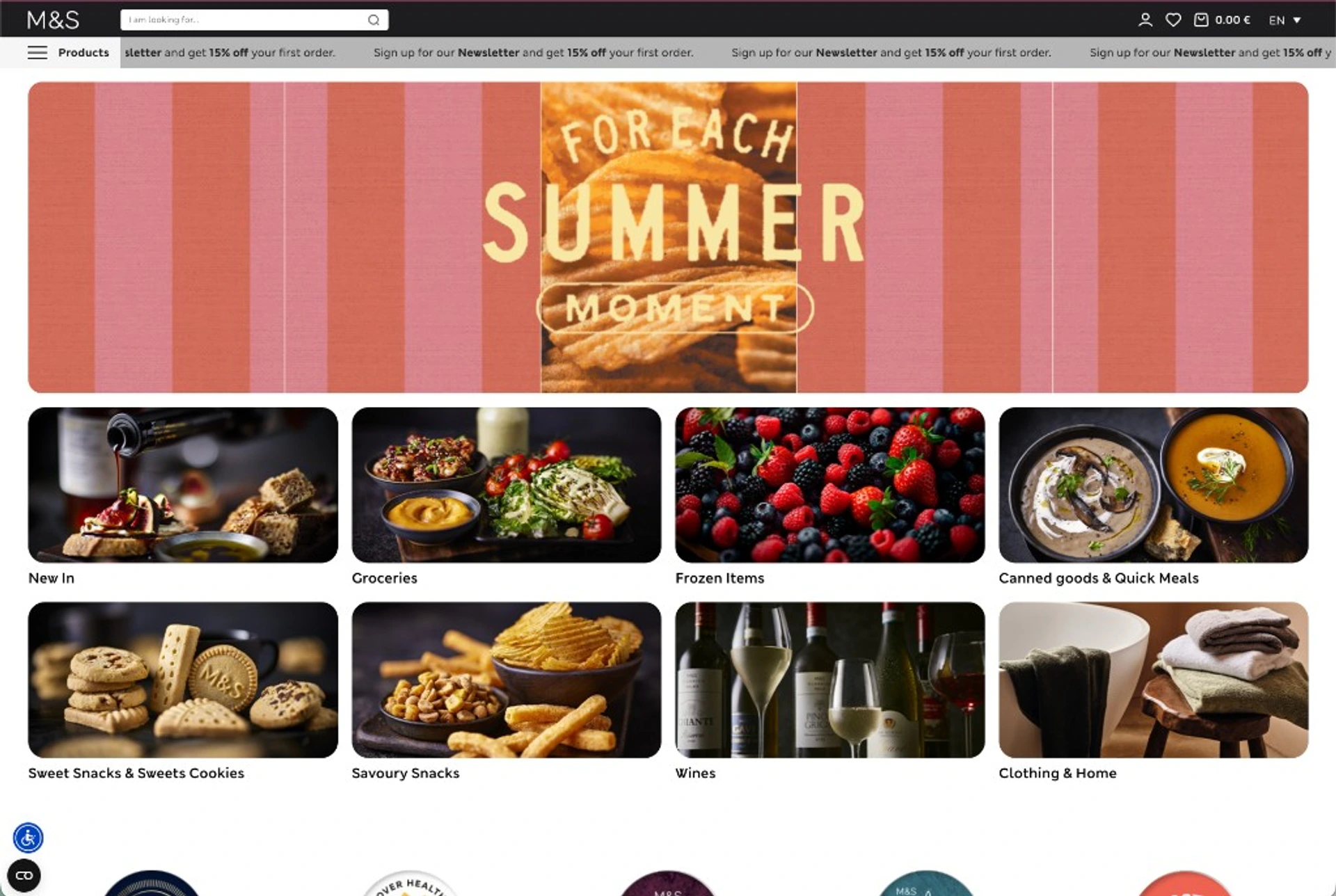 Marks & Spencer Food website